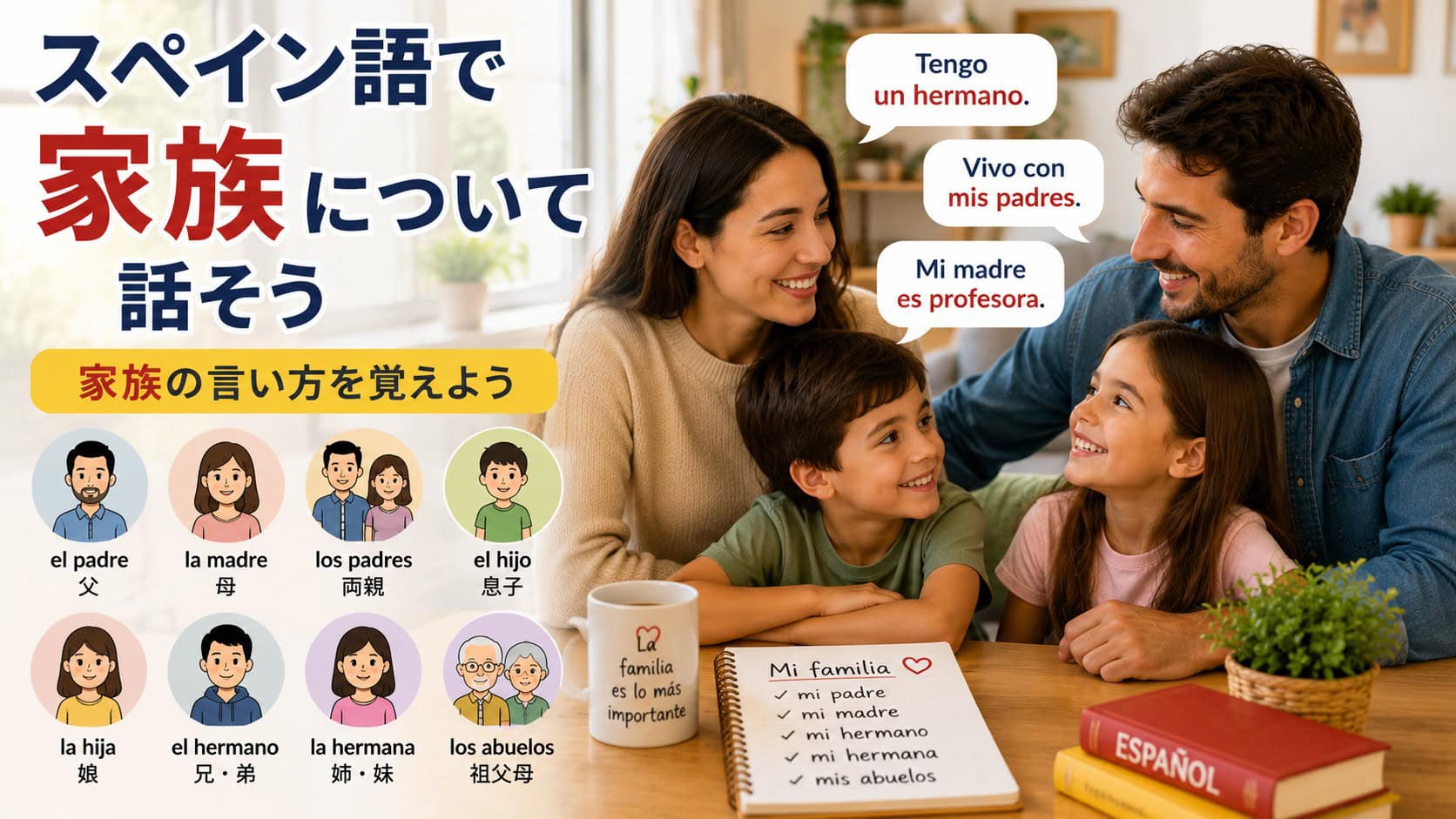 スペイン語で家族について話そう｜家族の言い方を覚えよう
